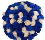 Blue and White Rose Bouquet