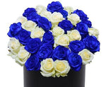 Blue and White Roses Hat Box