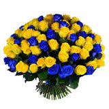 Blue and Yellow Roses Bouquet