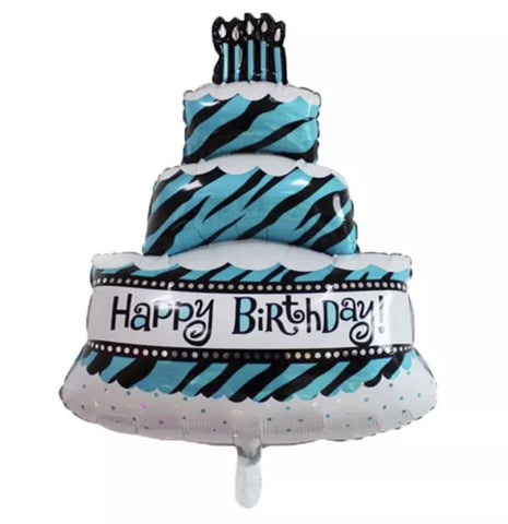 Blue Balloon Birthday Cake 39x23 inch