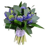 Blue Hyacinth with Greenery Bouquet - Flowers Box London