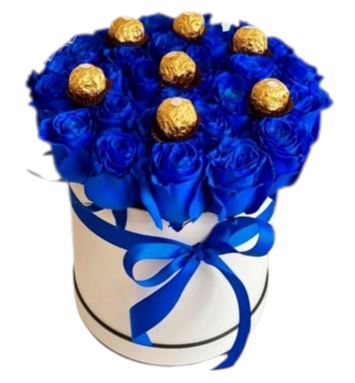 Blue Roses and Chocolates Box