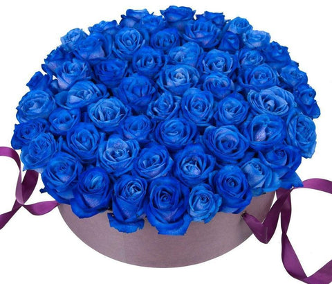 Blue Roses Hat Box