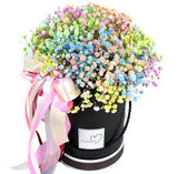 Box with a Colourful Gypsophila - Flowers Box London