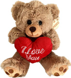 Brown Teddy Bear with Heart I love you 30cm