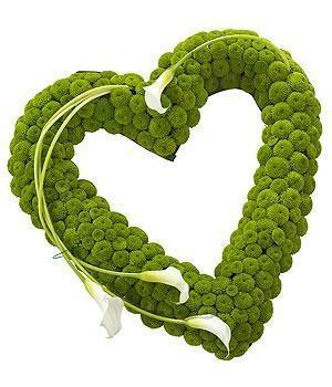 Calla Lily & Green Open Heart - Flowers Box London