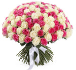 Cerise and White Roses Bouquet