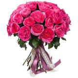 Cerise Luxury Garden Roses Bouquet - Flowers Box London