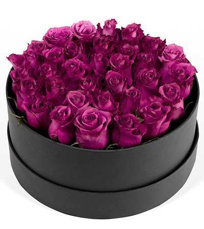Cerise Roses Hat Box