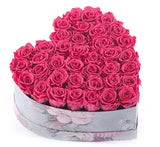 Cerise Roses Heart Box