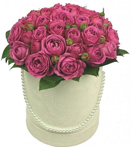 Cerise Spray Roses Hat Box