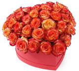 Cherry Brandy Roses Heart Box