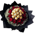 Chocolate and Roses with Gypsophila Bouquet