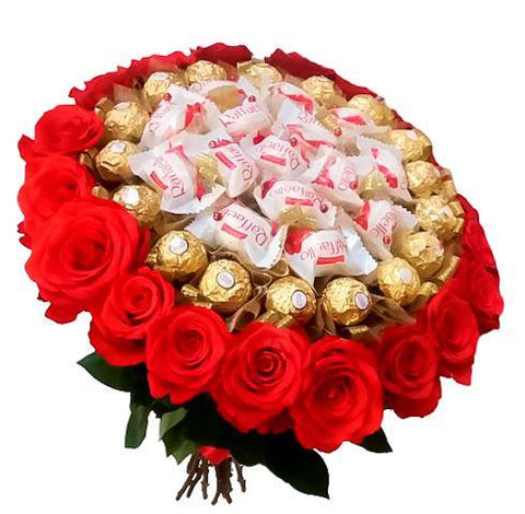 Chocolate Bouquet with Roses Flowers Box London