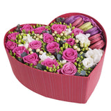 Chocolate Box with Roses and Freesias