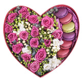 Chocolate Box with Roses and Freesias - Flowers Box London