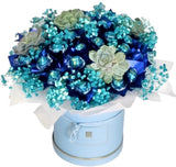 Chocolate Box with Succulent and Gypsophila - Flowers Box London