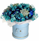 Chocolate Box with Succulent and Gypsophila - Flowers Box London