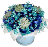 Chocolate Box with Succulent and Gypsophila - Flowers Box London