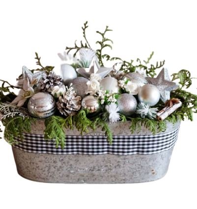 Christmas Decoration with Baubles - Flowers Box London