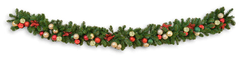 Christmas Fresh Garlands with Baubles