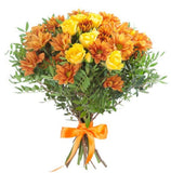 Chrysanthemum and Yellow Spray Roses Bouquet - Flowers Box London