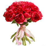 Classic Red Peonies Bouquet - Flowers Box London