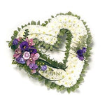 Classic White Open Heart with Purple Corsage