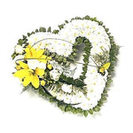 Classic White Open Heart with Yellow Corsage