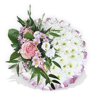 Classic White Posy with Pink Corsage