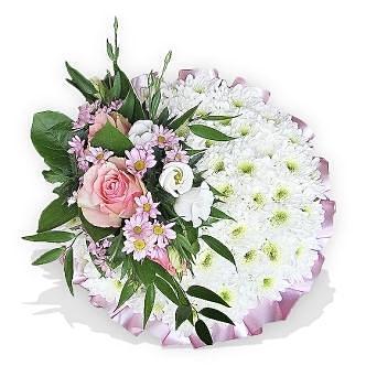 Classic White Posy with Pink Corsage - Flowers Box London