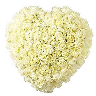 Classic White Roses Heart