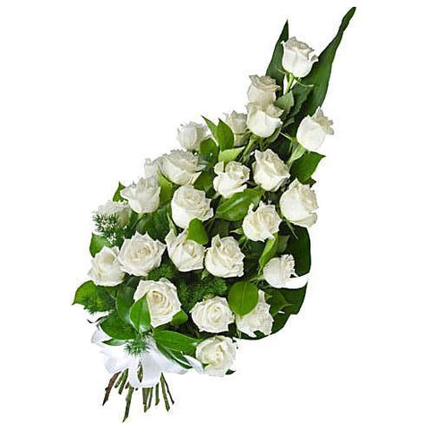 Classic White Roses Sheaf - Flowers Box London
