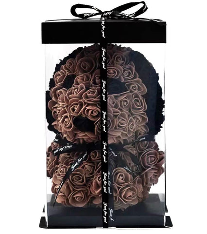 Coffe Rose Dog Artificial Flower - Flowers Box London