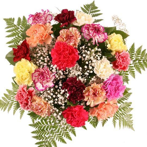 Colored Carnations Fountain Bouquet - Flowers Box London