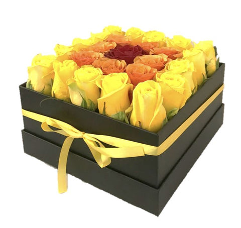 Colored Roses Cube Signature Box