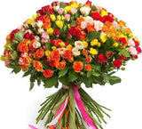 Colored Spray Roses Bouquet - Flowers Box London