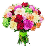 Coloured Carnations Bouquet - Flowers Box London