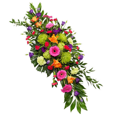 Colourful Flowers Casket Cover