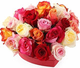 Colourful Roses in a Box - Flowers Box London