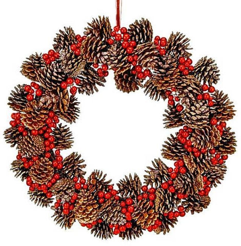 Cones and Berry Christmas Wreath