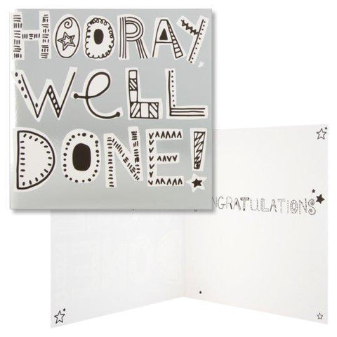 Congratulations Card Hooray, Well Done!