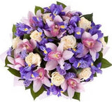 Cymbidium in Purple Bouquet - Flowers Box London