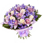 Cymbidium in Purple Bouquet - Flowers Box London