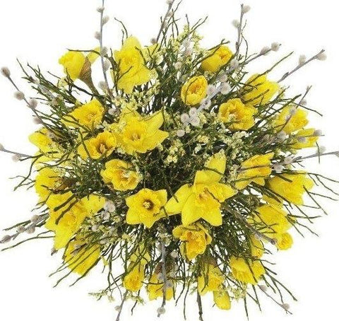 Daffodils with Catkins Bouquet - Flowers Box London
