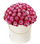 Deep Cherry Roses Box - Flowers Box London