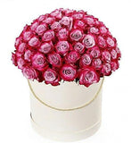 Deep Cherry Roses Box - Flowers Box London