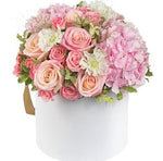 Delightful Peach Flowers Hat Box
