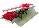 Dozen Red Roses Luxury Box - Flowers Box London