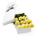 Dozen Yellow Roses Luxury Box - Flowers Box London